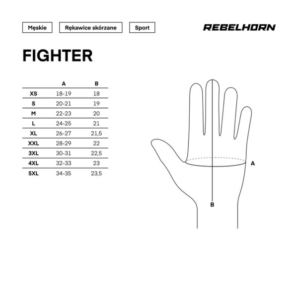 Rękawice skórzane REBELHORN FIGHTER BLACK/FLUO YELLOW - obrazek 5