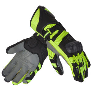 Rękawice skórzane REBELHORN FIGHTER BLACK/FLUO YELLOW