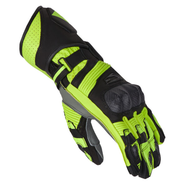 Rękawice skórzane REBELHORN FIGHTER BLACK/FLUO YELLOW - obrazek 2