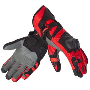 Rękawice skórzane REBELHORN FIGHTER BLACK/FLUO RED