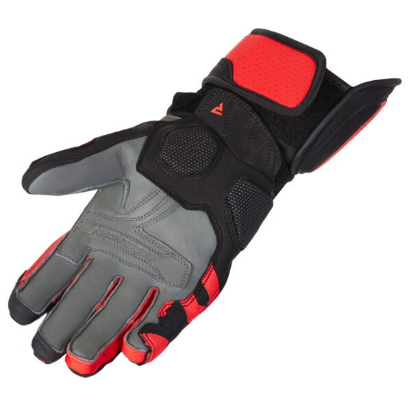 Rękawice skórzane REBELHORN FIGHTER BLACK/FLUO RED - obrazek 3