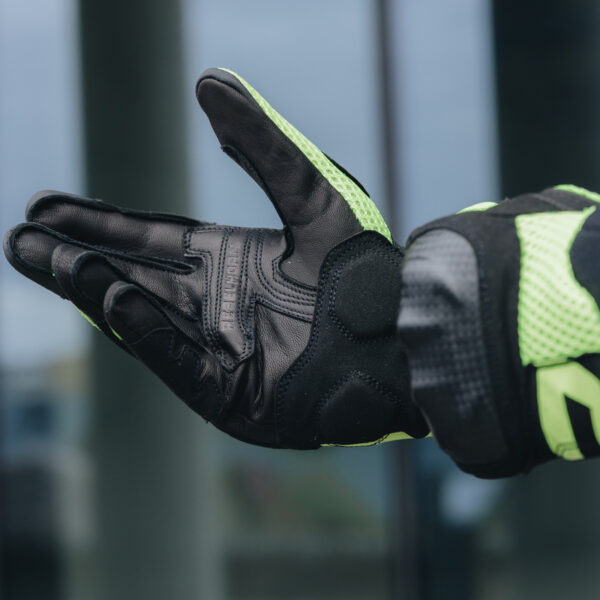 Rękawice skórzane REBELHORN GAP III BLACK/FLUO YELLOW - obrazek 2
