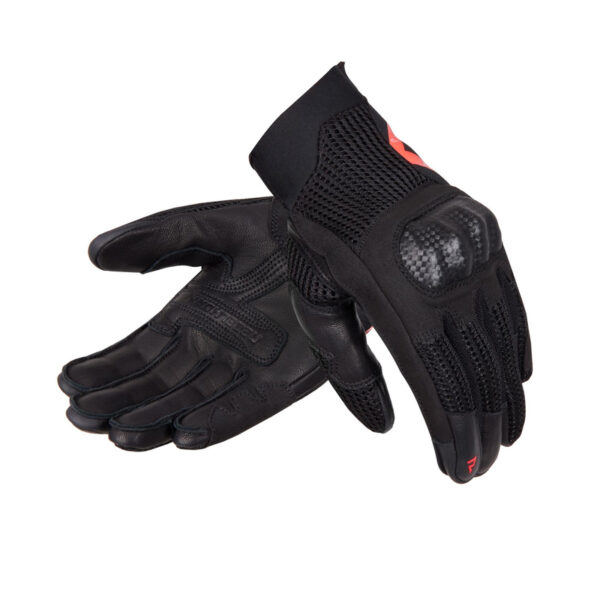Rękawice skórzane REBELHORN GAP III BLACK/FLUO RED