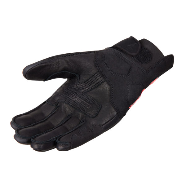 Rękawice skórzane REBELHORN GAP III LADY BLACK/FLUO RED - obrazek 3