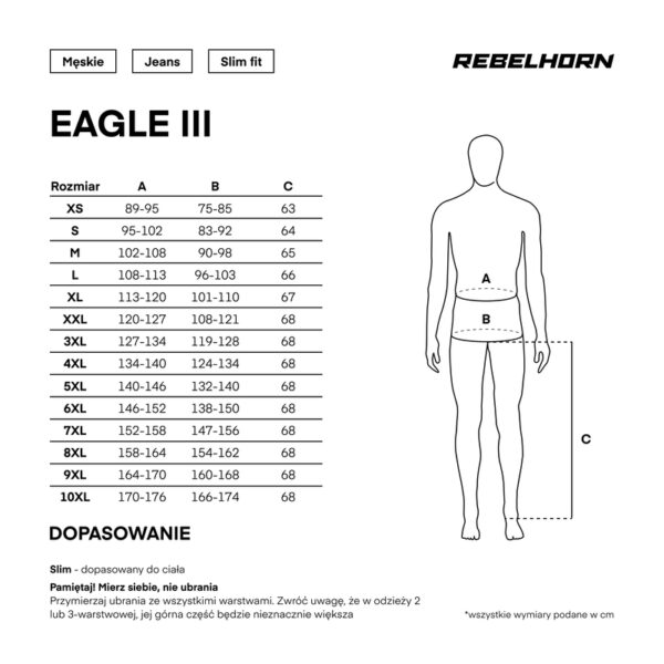 Spodnie jeans REBELHORN EAGLE III SLIM FIT TWILL BLACK - obrazek 7