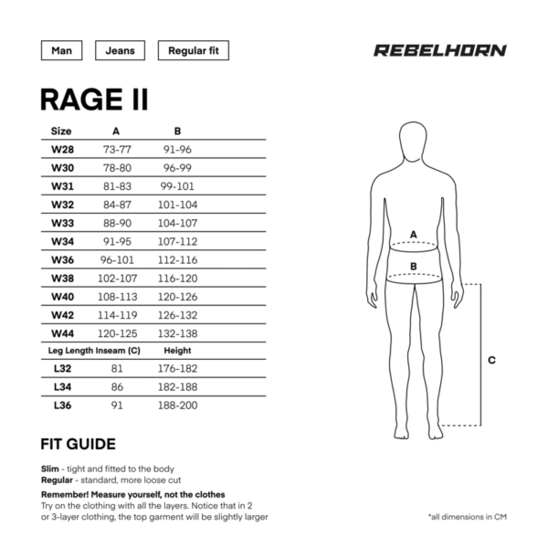 Spodnie jeans REBELHORN RAGE II TAPERED FIT WASHED BLUE - obrazek 2