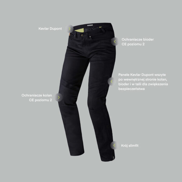 Spodnie jeans REBELHORN RAGE II TAPERED FIT WASHED BLACK - obrazek 6