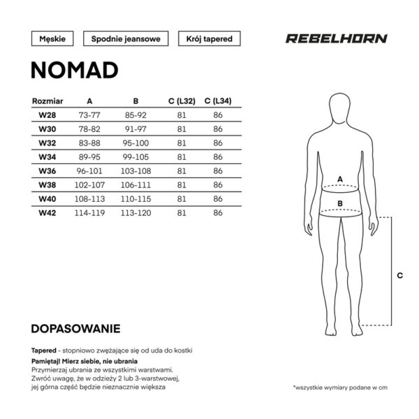 Spodnie jeans REBELHORN NOMAD TAPERED FIT WASHED BLUE - obrazek 11