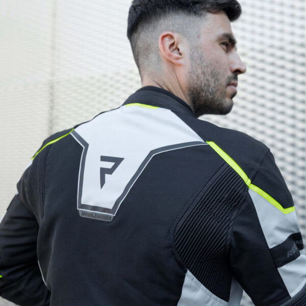 Kurtka tekstylna REBELHORN HIFLOW IV BLACK/SILVER/FLO YELLOW - obrazek 5