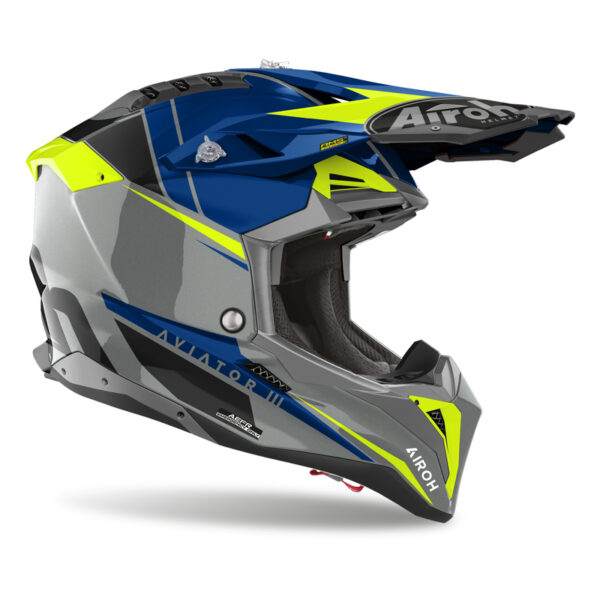 Kask AIROH AVIATOR 3 PUSH BLUE GLOSS - obrazek 2