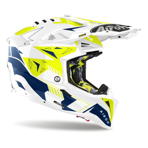 Kask AIROH AVIATOR 3 SPIN YELLOW/BLUE GLOSS - obrazek 2