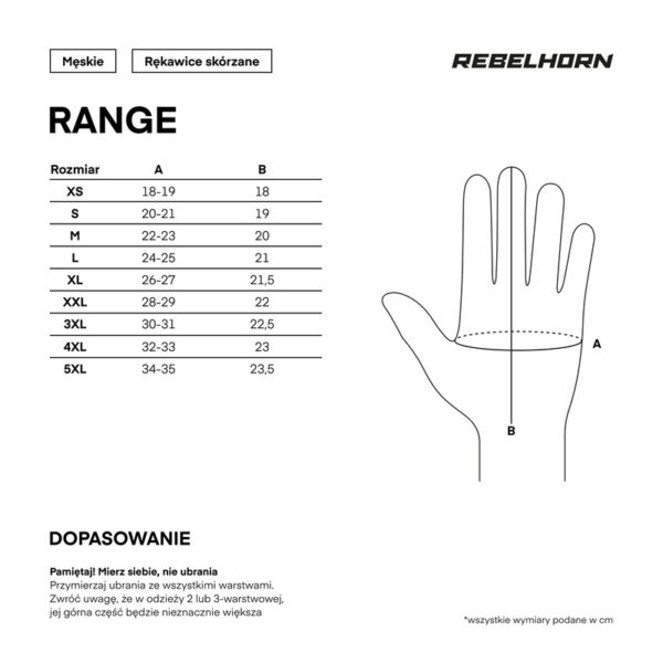 Rękawice skórzane REBELHORN RANGE BLACK - obrazek 12