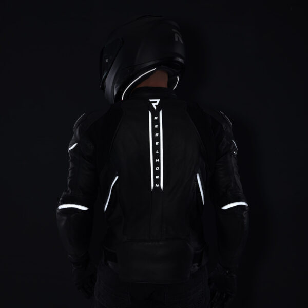 Kurtka skórzana REBELHORN VELOCE BLACK/WHITE - obrazek 10