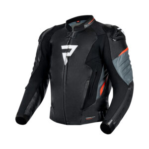 Kurtka skórzana REBELHORN VELOCE BLACK/GREY/FLUO RED