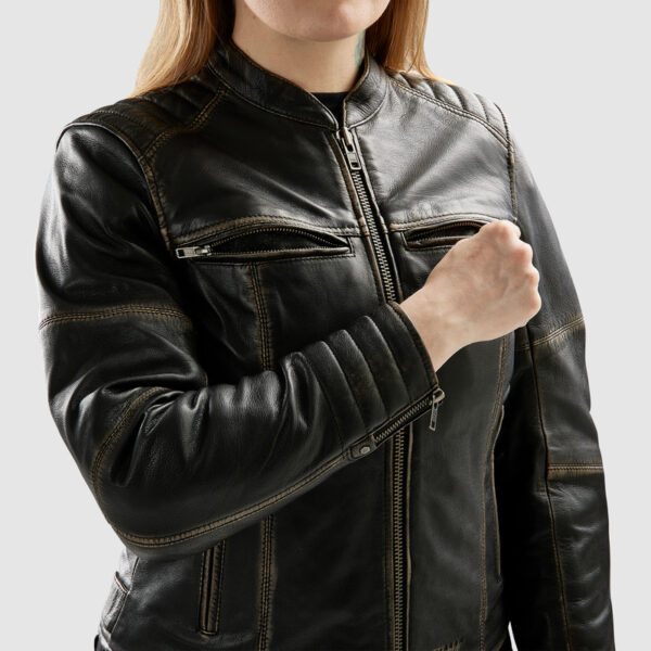 Kurtka skórzana REBELHORN HUNTER II LADY VINTAGE BROWN - obrazek 4