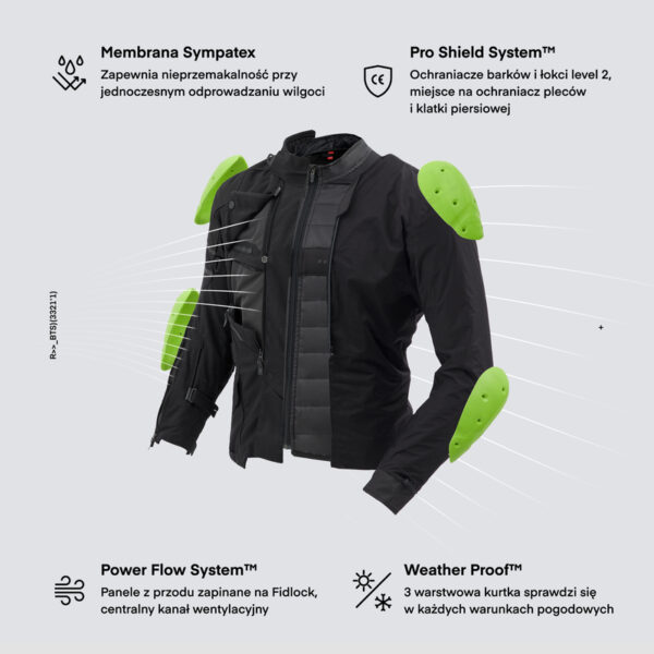 Kurtka tekstylna REBELHORN RANGE BLACK - obrazek 3