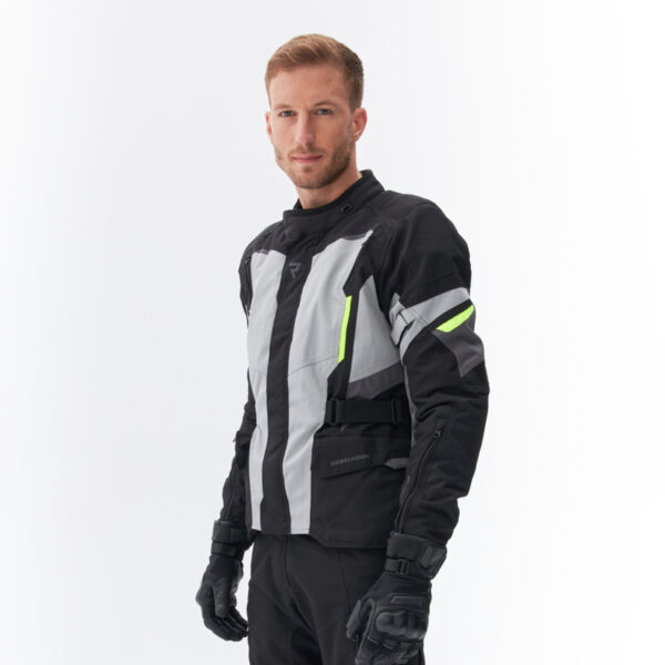 Kurtka tekstylna REBELHORN SCOUT BLACK/GREY/FLUO YELLOW - obrazek 4