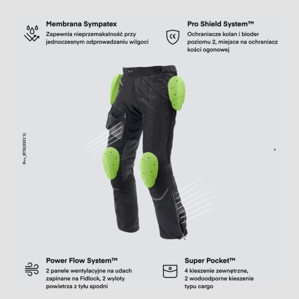 Spodnie tekstylne REBELHORN RANGE BLACK - obrazek 3