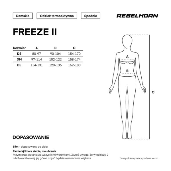 Spodnie termoaktywne REBELHORN FREEZE II LADY BLACK - obrazek 11