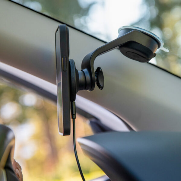 Uchwyt samochodowy na telefon z ładowarką sp connect suction mount spc+ black - obrazek 2