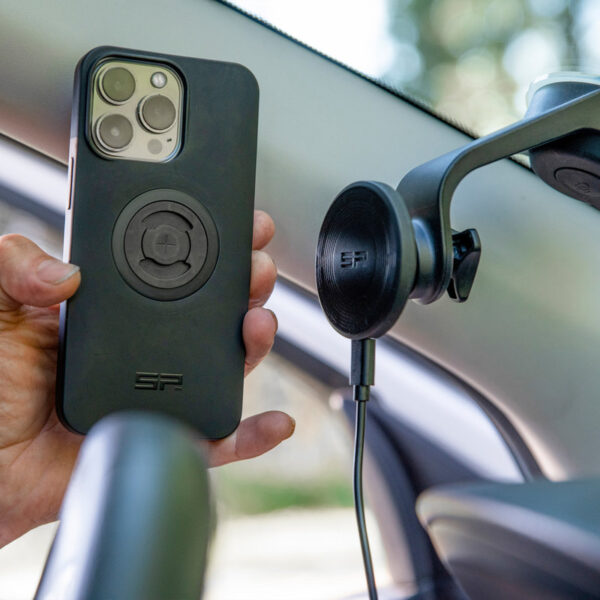 Uchwyt samochodowy na telefon z ładowarką sp connect suction mount spc+ black - obrazek 3