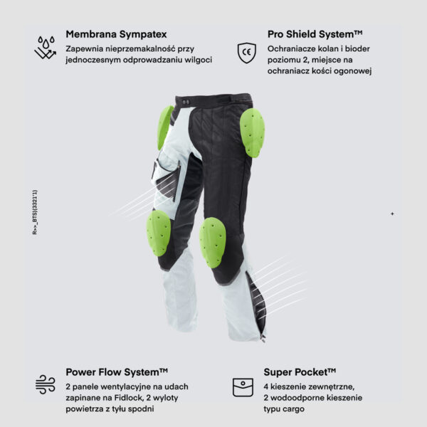 Spodnie tekstylne REBELHORN RANGE GREY/BLACK/RED - obrazek 3
