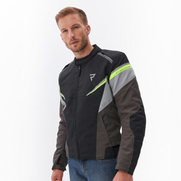 Kurtka tekstylna REBELHORN SPARK BLACK/GREY/FLUO YELLOW - obrazek 4