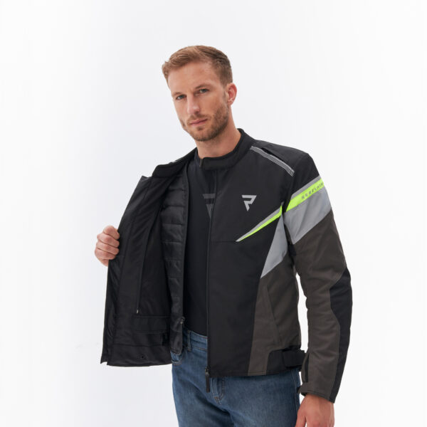Kurtka tekstylna REBELHORN SPARK BLACK/GREY/FLUO YELLOW - obrazek 6