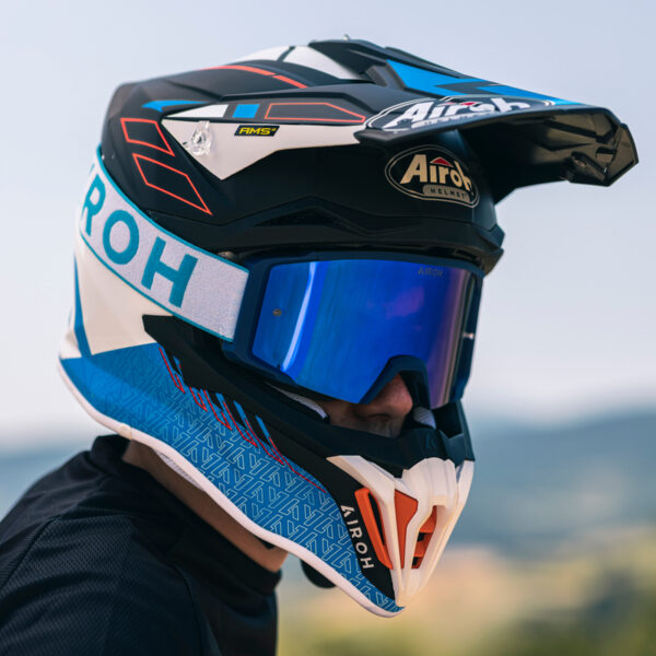 Gogle AIROH BLAST XR1 BLUE MATT - SZYBA BLUE MIRRORED (1 SZYBA W ZESTAWIE)  - obrazek 4