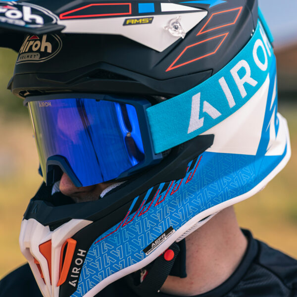 Gogle AIROH BLAST XR1 BLUE MATT - SZYBA BLUE MIRRORED (1 SZYBA W ZESTAWIE)  - obrazek 2