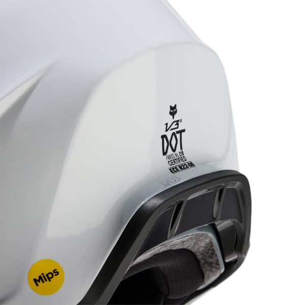 Kask FOX V3 RS CARBON SOLID WHITE - obrazek 7