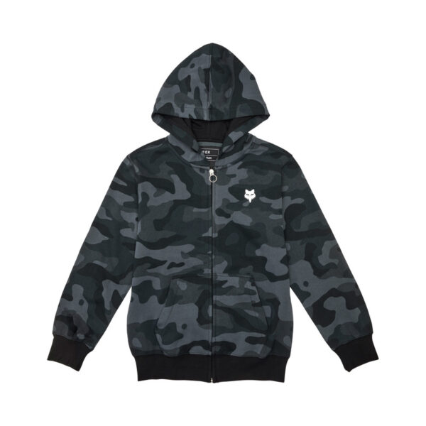 Bluza z kapturem na zamek FOX JUNIOR HEAD BLACK CAMO