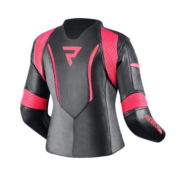 Kurtka skórzana REBELHORN REBEL LADY PINK/BLACK - obrazek 2