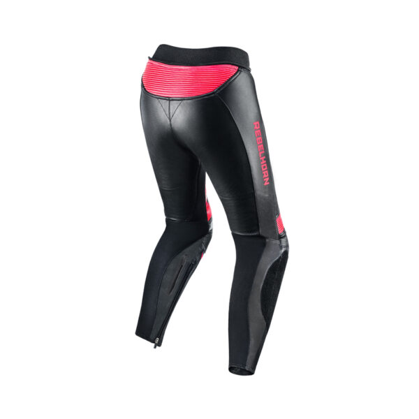 Spodnie skórzane REBELHORN REBEL LADY PINK/BLACK - obrazek 2