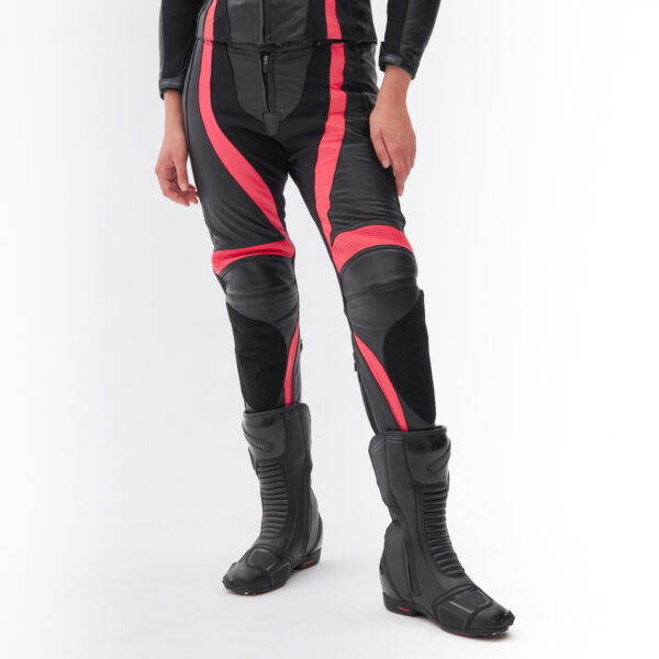 Spodnie skórzane REBELHORN REBEL LADY PINK/BLACK - obrazek 4