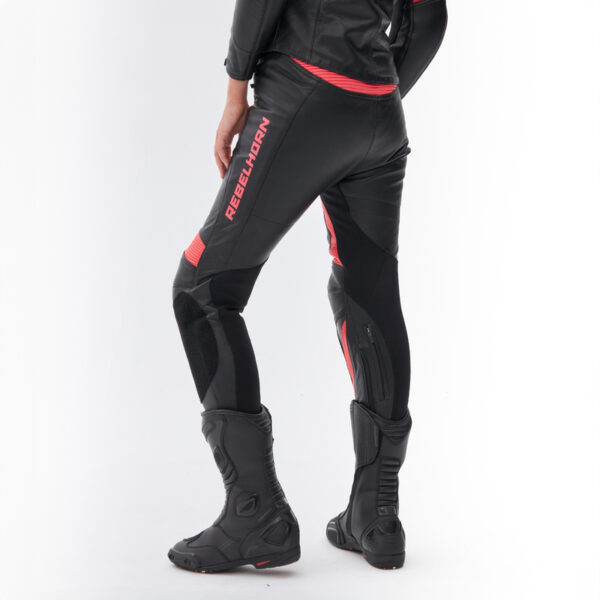 Spodnie skórzane REBELHORN REBEL LADY PINK/BLACK - obrazek 5