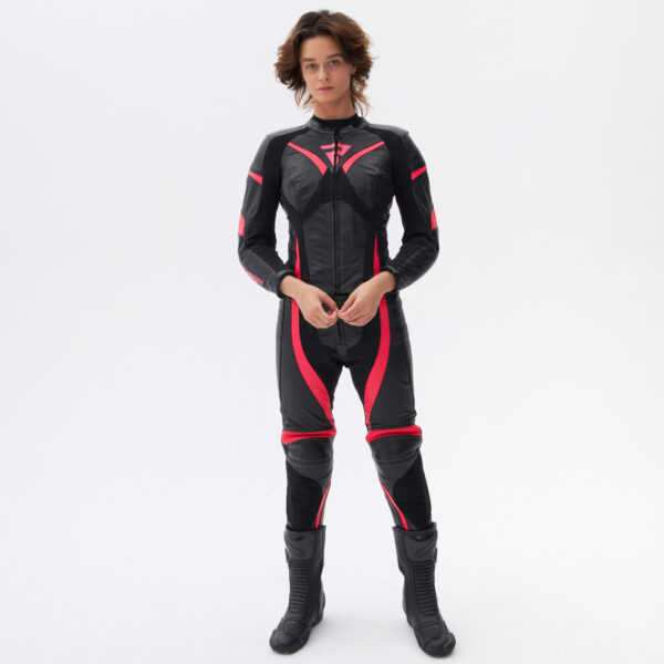 Spodnie skórzane REBELHORN REBEL LADY PINK/BLACK - obrazek 11