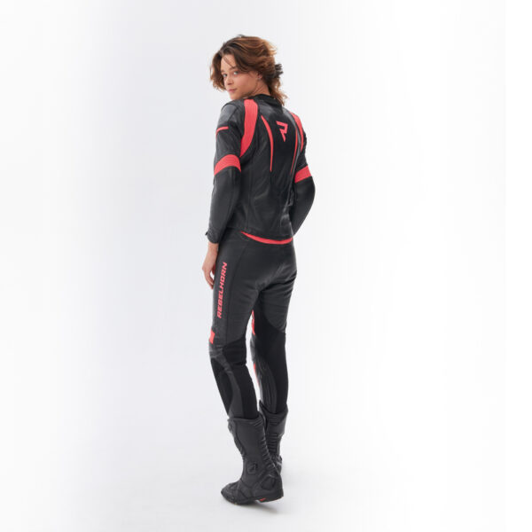 Spodnie skórzane REBELHORN REBEL LADY PINK/BLACK - obrazek 12
