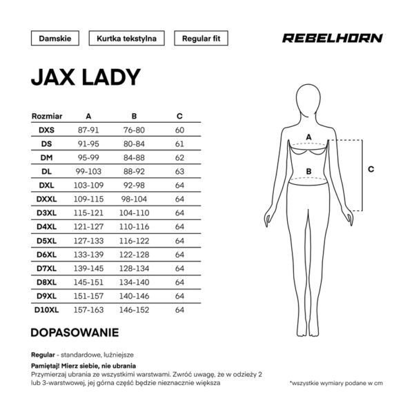 Kurtka tekstylna REBELHORN JAX LADY BLACK/RED - obrazek 20