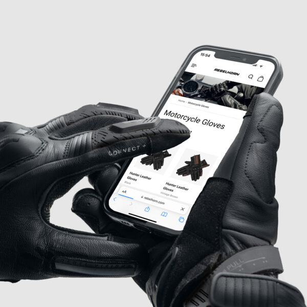 Rękawice skórzane REBELHORN VIPER BLACK - obrazek 8
