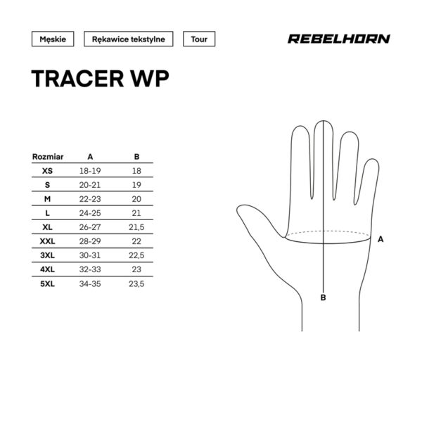 Rękawice skórzano-tekstylne REBELHORN TRACER WP BLACK - obrazek 10