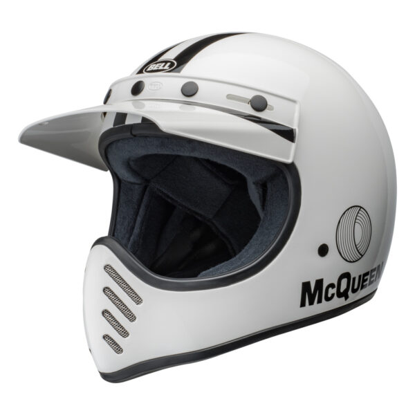 Kask BELL MOTO-3 ECE6 SMQ AGS WHITE/BLACK - obrazek 4