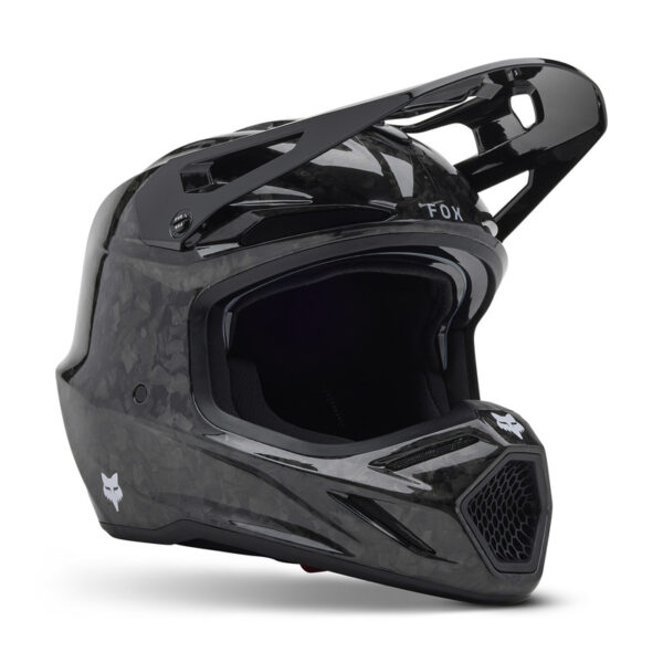 Kask FOX V3 RS CARBON SOLID BLACK - obrazek 2