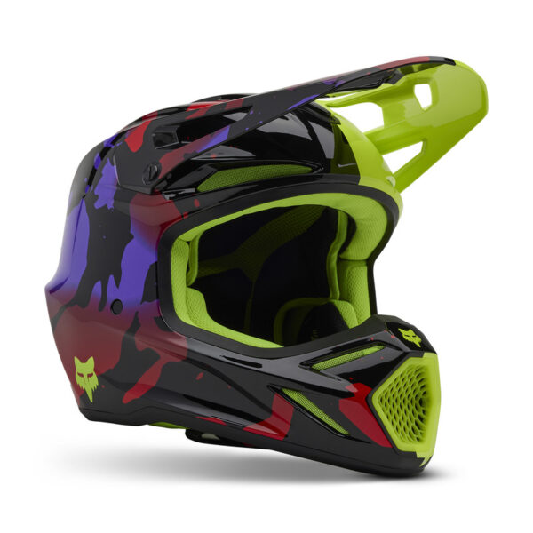 Kask FOX V3 THROTTLE FLUO YELLOW - obrazek 5