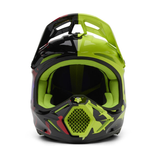 Kask FOX V3 THROTTLE FLUO YELLOW - obrazek 2