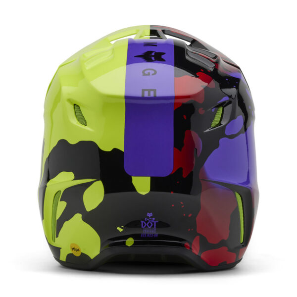 Kask FOX V3 THROTTLE FLUO YELLOW - obrazek 4