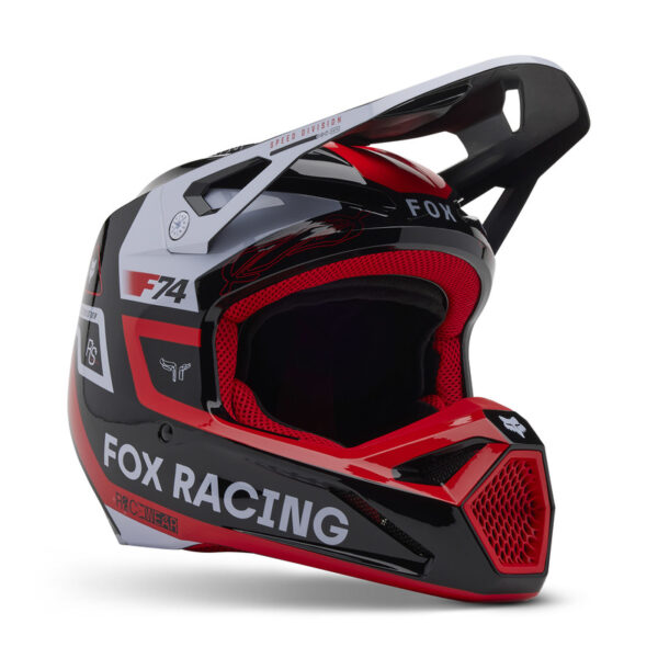 Kask FOX JUNIOR V1 RACE SPEC FLUO RED - obrazek 2