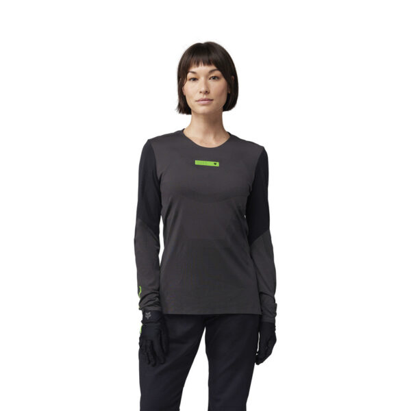 Koszulka rowerowa z długim rękawem FOX LADY RAWTEC BLACK - obrazek 3