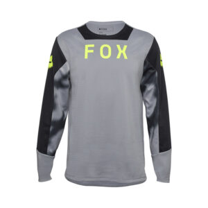 Koszulka rowerowa z długim rękawem FOX JUNIOR DEFEND TAUNT STEEL GREY