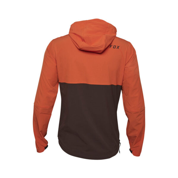 Bluza rowerowa z kapturem FOX RANGER WIND PULLOVER ATOMIC ORANGE - obrazek 3